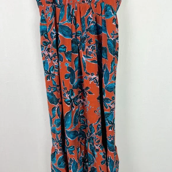 NWT Jason Wu Terracotta Cutout Floral Midi Dress Linen Blend Size XS NEW - Picture 14 of 16